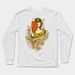 Batiamo - Asian girl with fan v.2 Long Sleeve T-Shirt